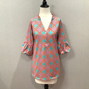 TRACY NEGOSHIAN Women's Tunic Top Sz S Colorful NWT